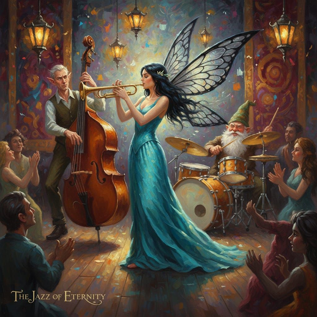 Fantasy Band Performance: Fairy, Gnome, Elf in Oil Painting