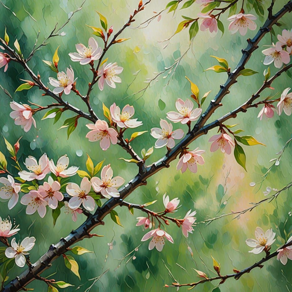 Cherry Blossoms in Morning Light