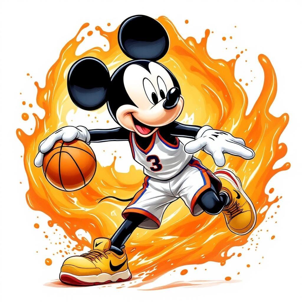 Mickey Mouse Slam Dunk in Looney Tunes Style