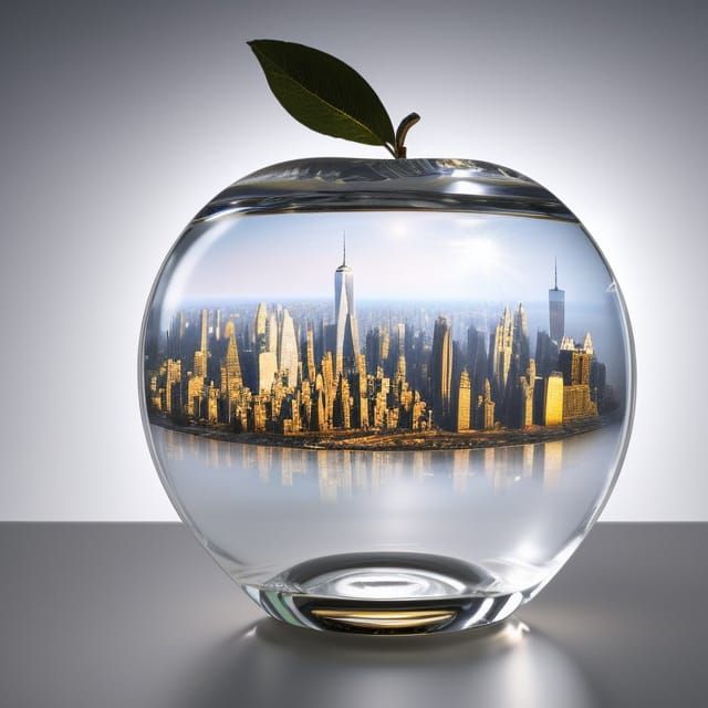New York City in a Glass Apple