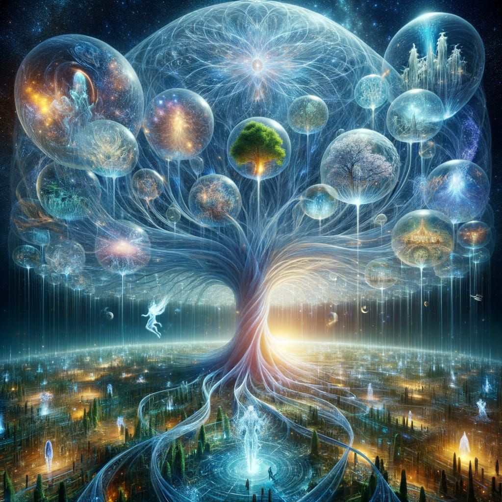 Cosmic Tree of Life with Miniature Worlds