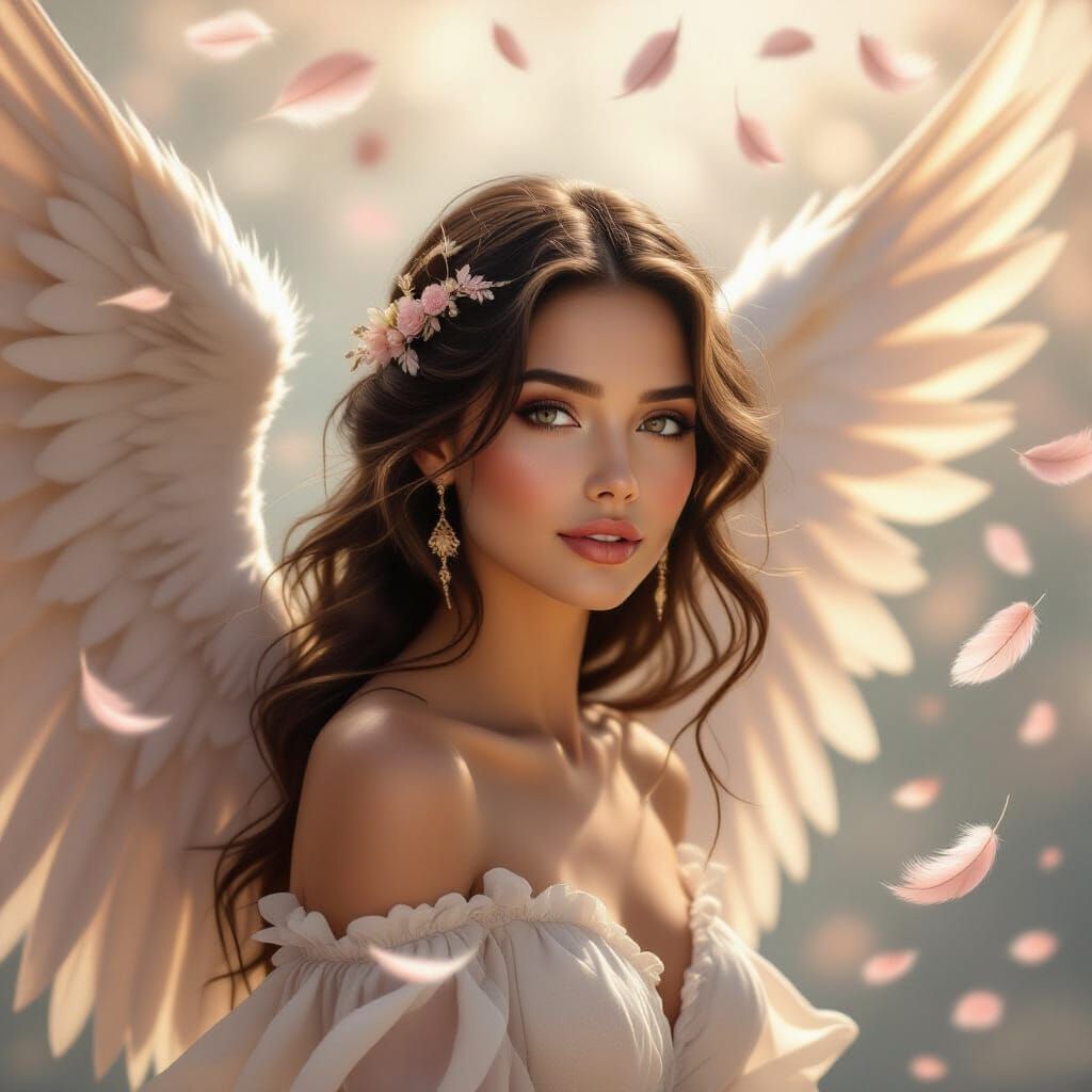 Ethereal Earth Angel Portrait with Rose Gold Shimmer