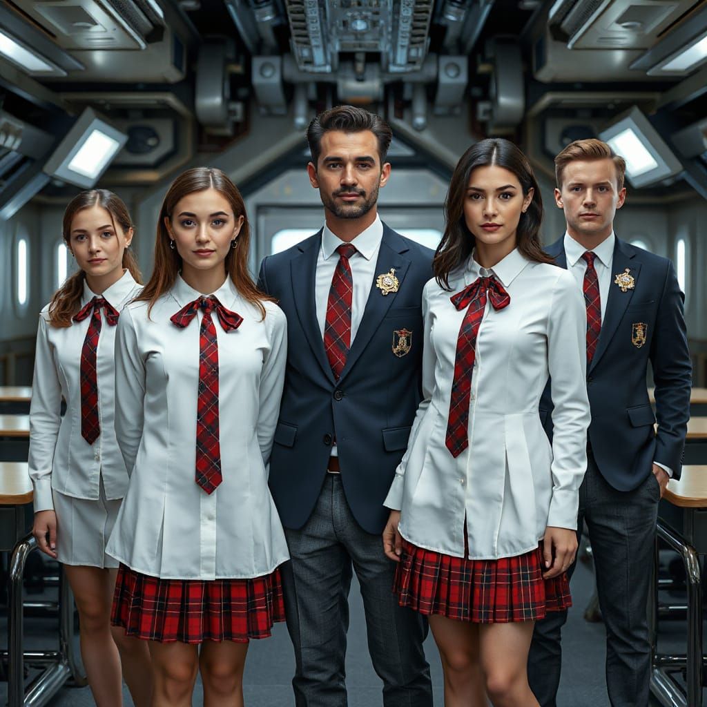 Classroom of the Future in Retro-Style Sci-Fi Aesthetic