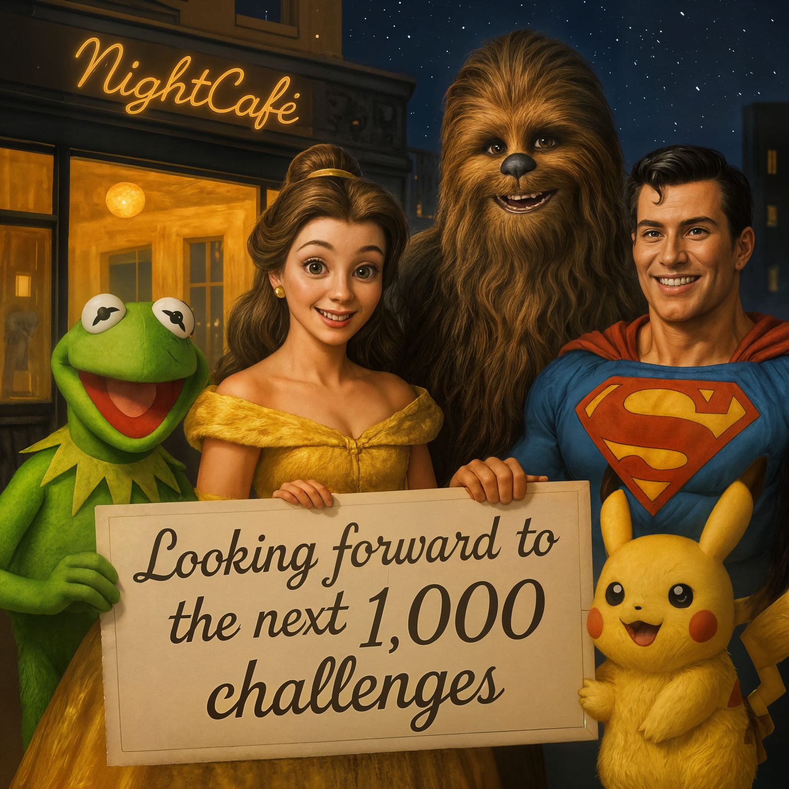 CGI Characters Celebrate NightCafe Challenges