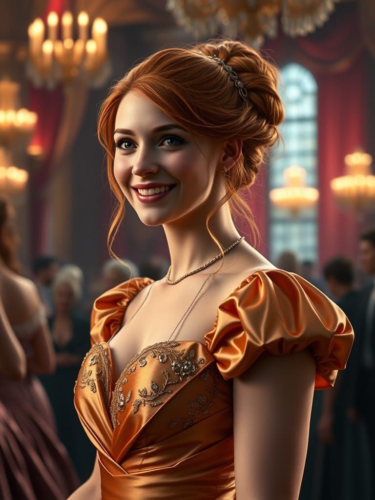 Elegant Lady at a Grand 1812 Ball