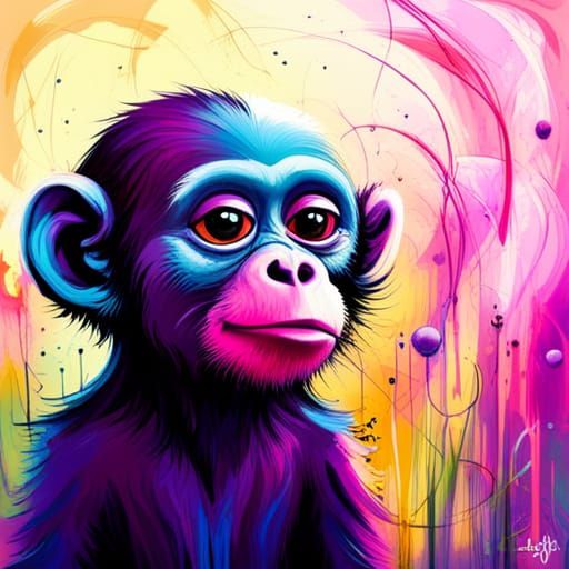 cute colorful monkey