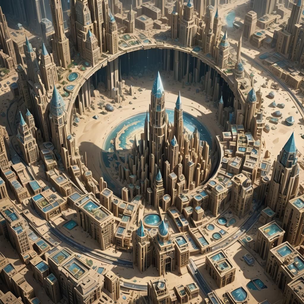 Interdimensional Hourglass Metropolis: Futuristic City and P...
