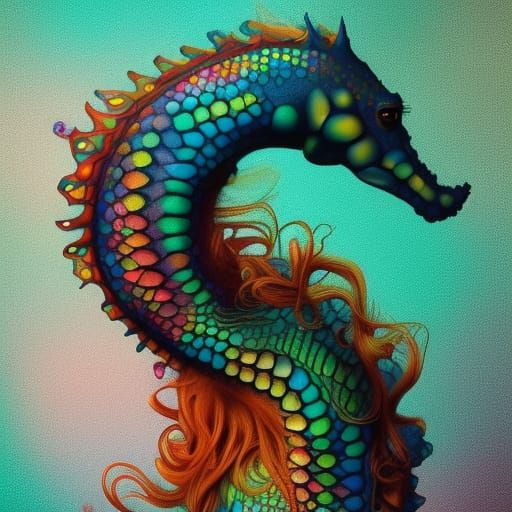 Neon Scaled Seahorse