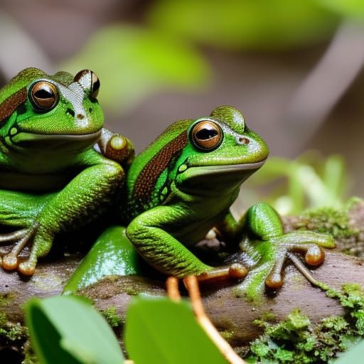 Rainforest Frogs in Natural Habitat