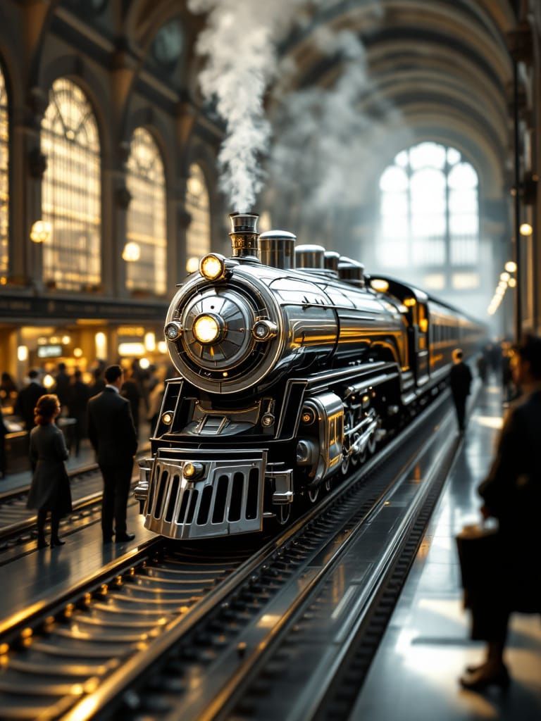 Streamline Moderne Locomotive at Grand Central Station