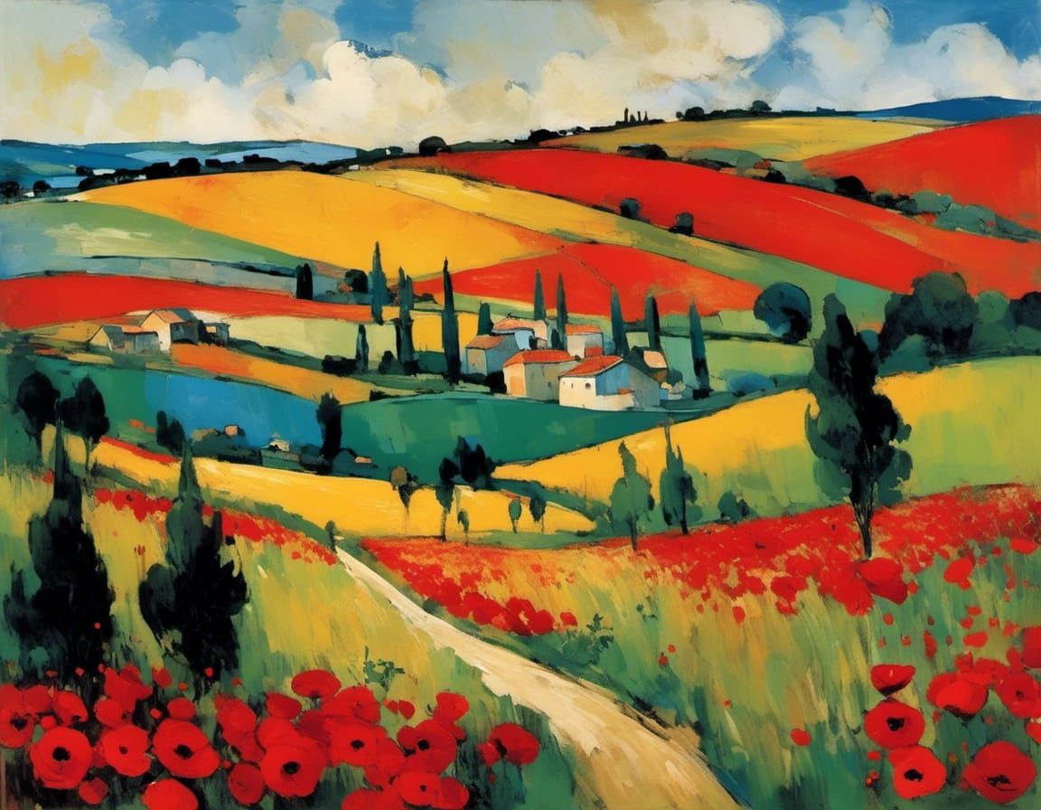 Style Nicolas de Staël and Spiliaert Leon, Raoul Dufy, Francoise Papail, Henri Matisse<lora:Abstract Fusion:1.0><lora:MJ...