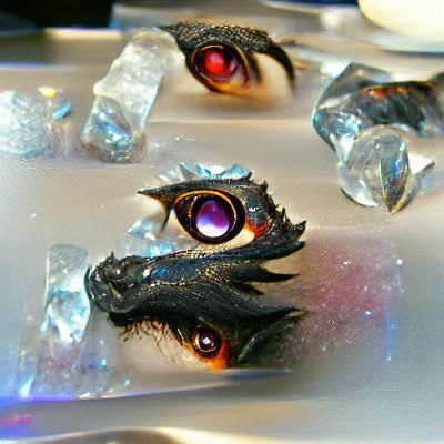 Dragon eyes with crystals