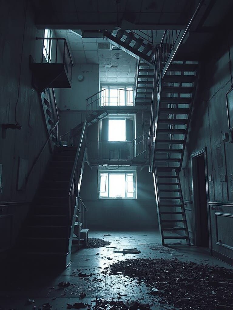 Surreal Horror: Impossible Staircases in Abandoned Hospital