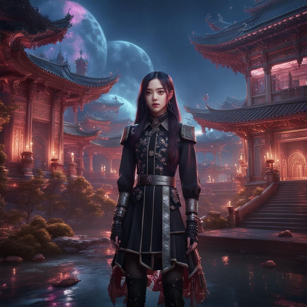 Kim Jisoo Matte Painting in Unreal Engine Style