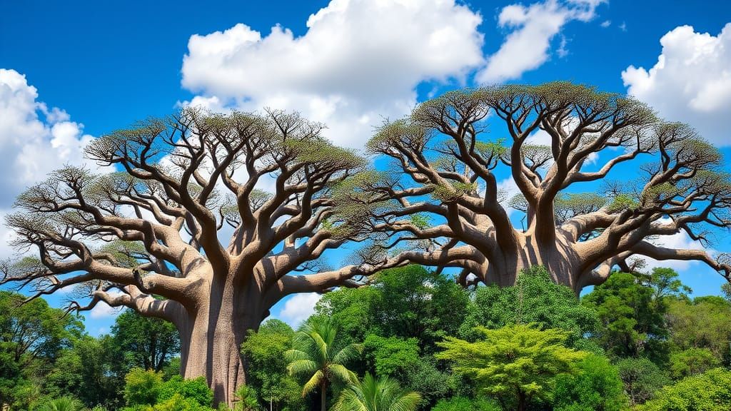 Majestic Baobabs of Madagascar in Hyper-Realistic Style