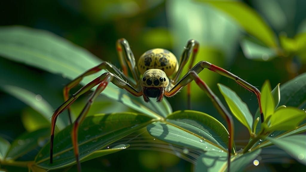 Realistic Leaf Spider in Camouflage