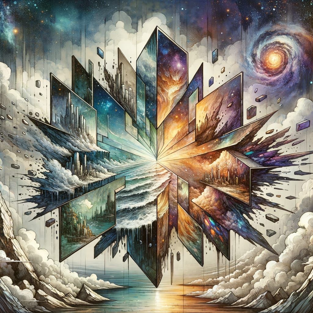 Shattered Mirror Portal Reflecting Realities