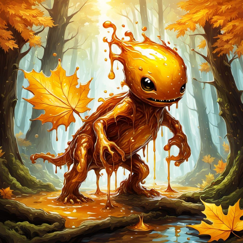 Viscous Maple Syrup Creature in Sugary Forest Splash Art