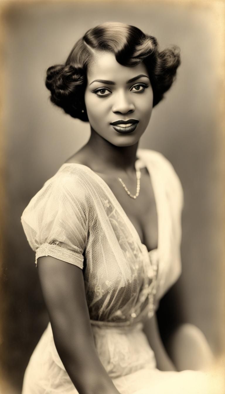 Roaring 20s: Vintage Pin-Up Portrait of an African American ...