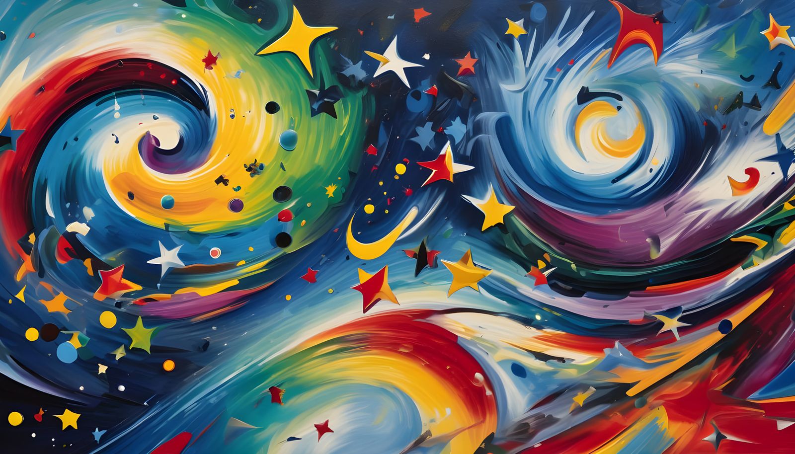 Vivid 3D Vortex Maelstroms of Paint and Stars