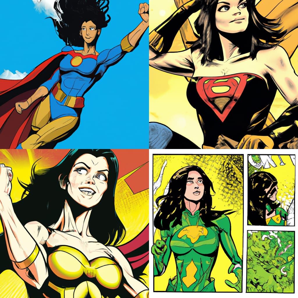 Brazilian Hero Girl in Comic Book Art Style