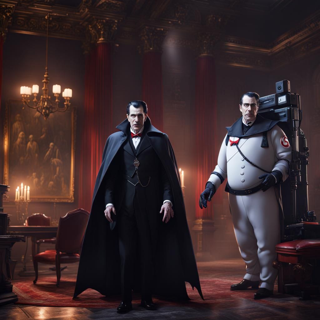 Count Dracula's Ghostbusters Meeting: Digital Matte Painting