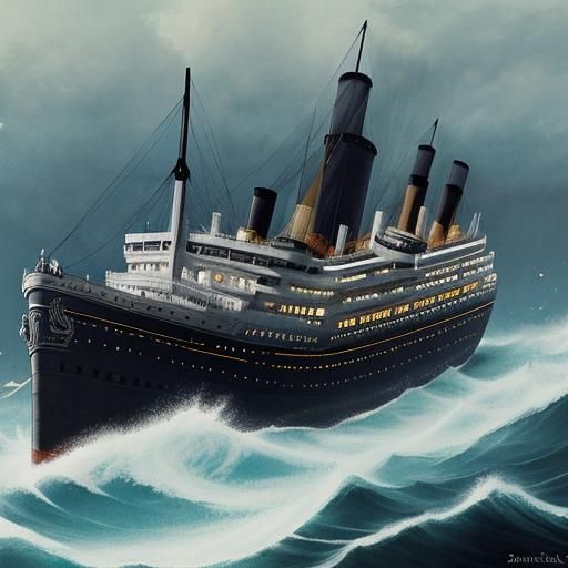 Sinking Titanic: A Sad Family in Anime Style