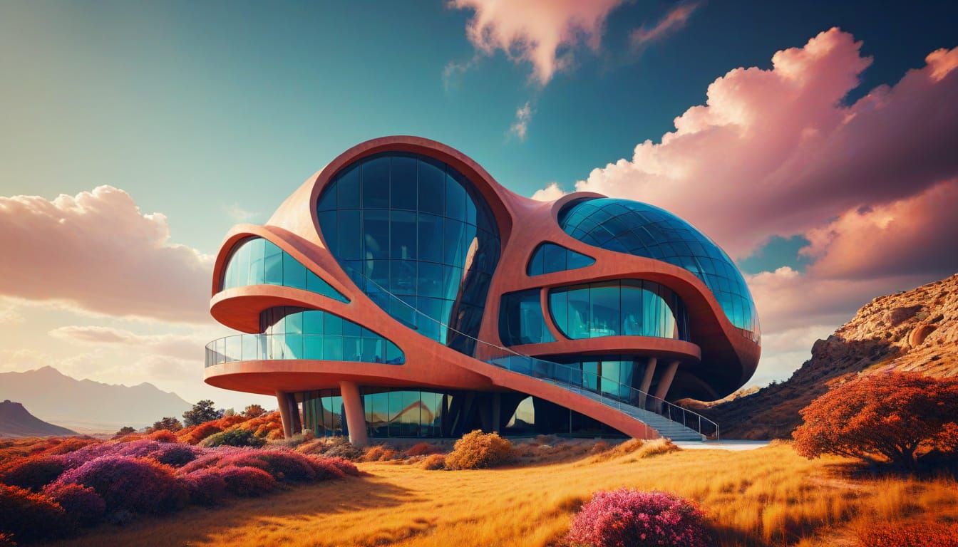 Vibrant Organic Architecture Unfolds in a Breathtaking Lands...