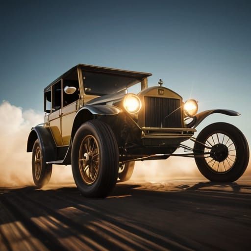 Flying Model T Car Cinematic Still