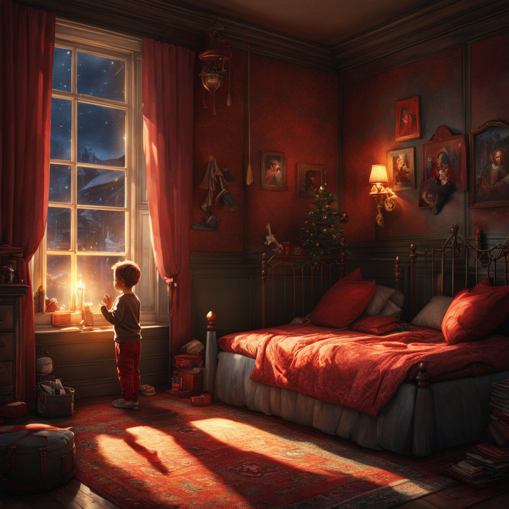 Sinister Christmas Eve Scene in Photorealistic Digital Art