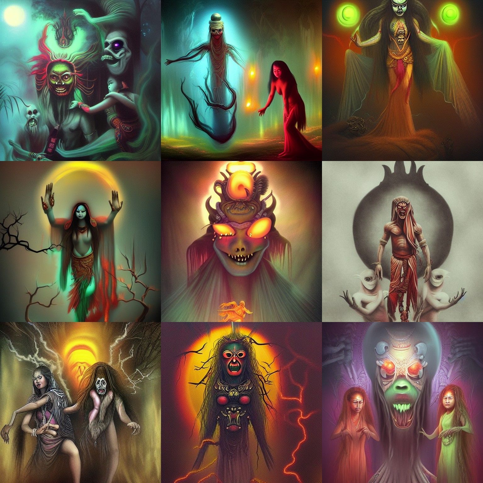 Malaysian Ghosts: Mythological Neon Fantasy Art