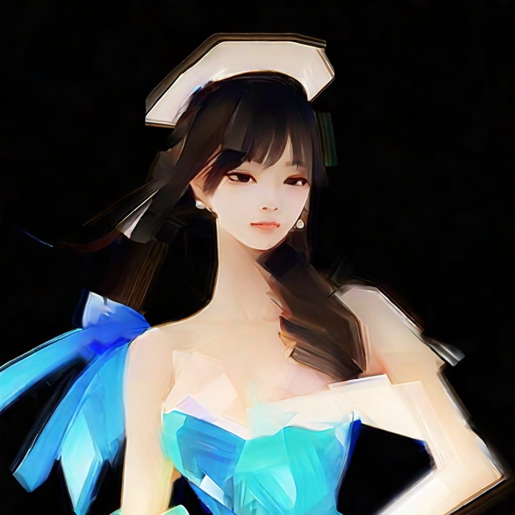 Abstract Anime Eyes in Digital Smear Style