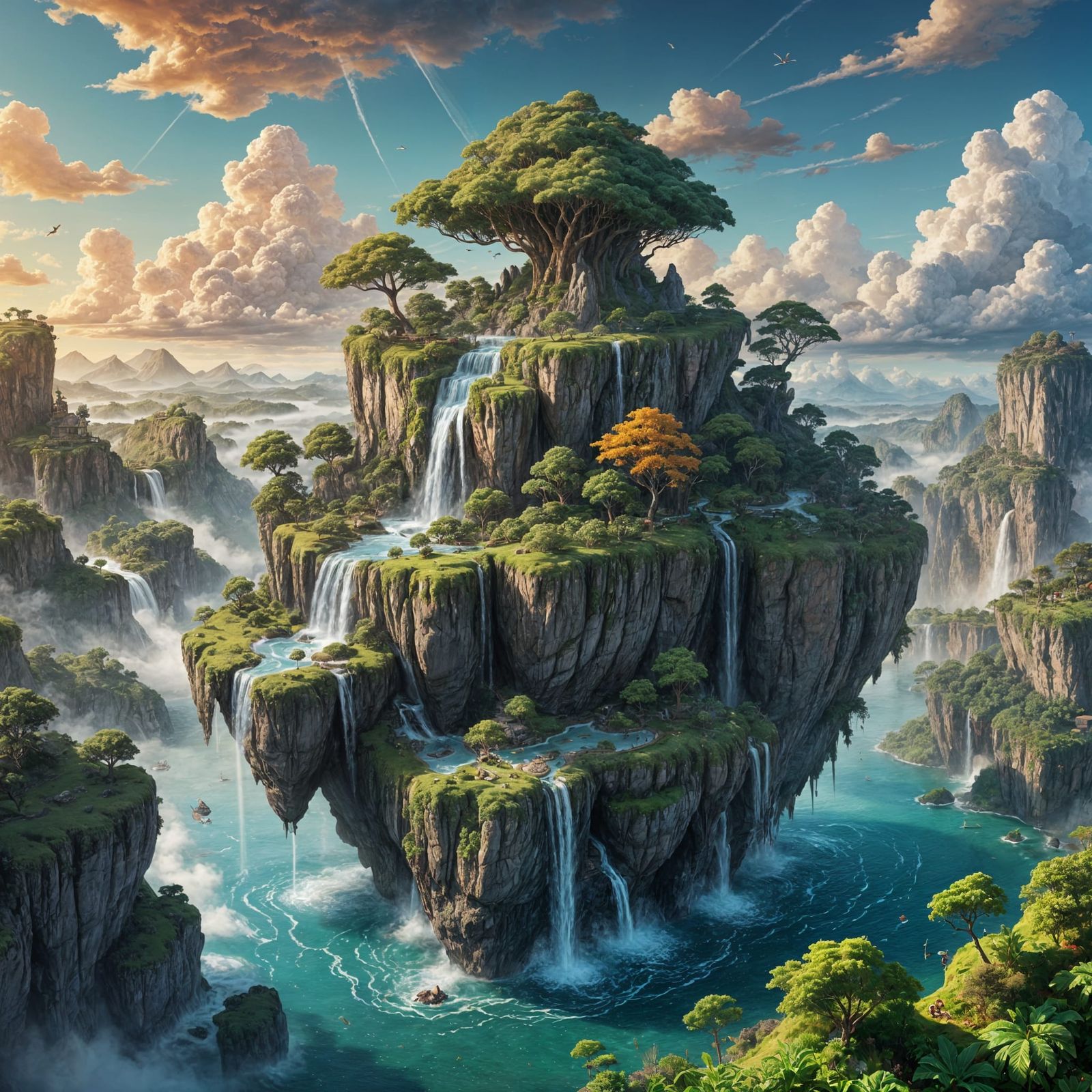 Vibrant Floating Island Concept Art