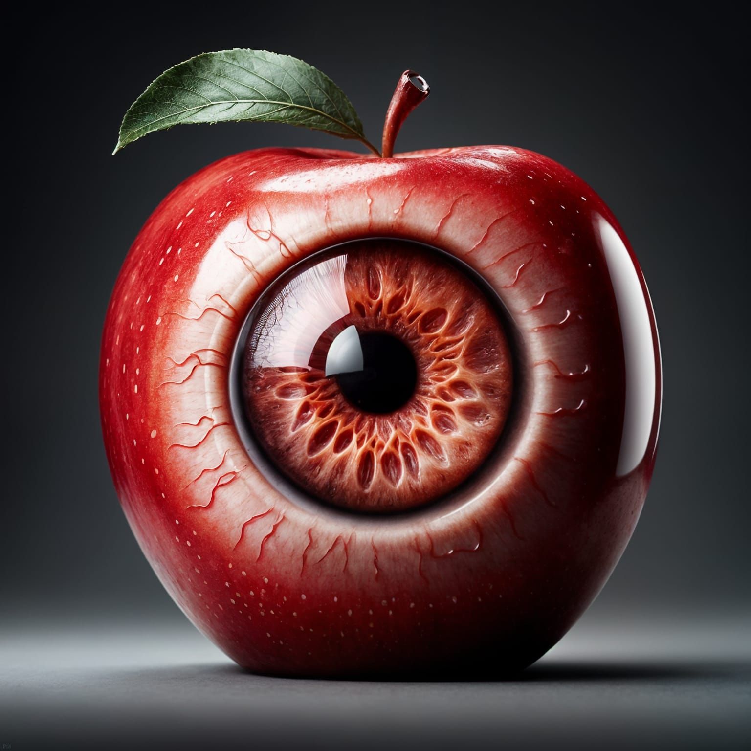 Hyperrealistic Apple with Eyeball in Fine Art Photo