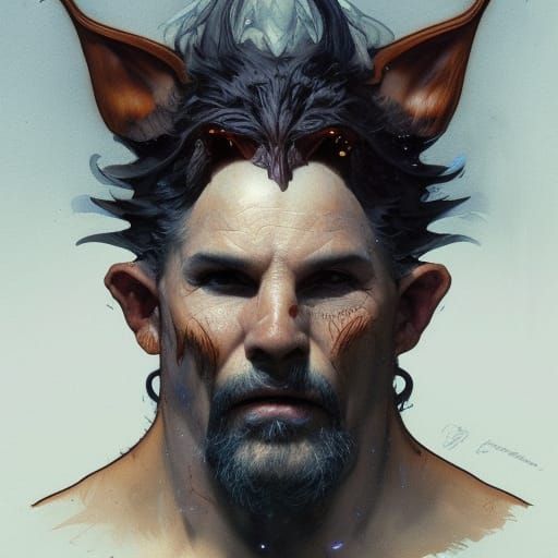 Supernatural Satyr Portrait in Hyperdetailed Style