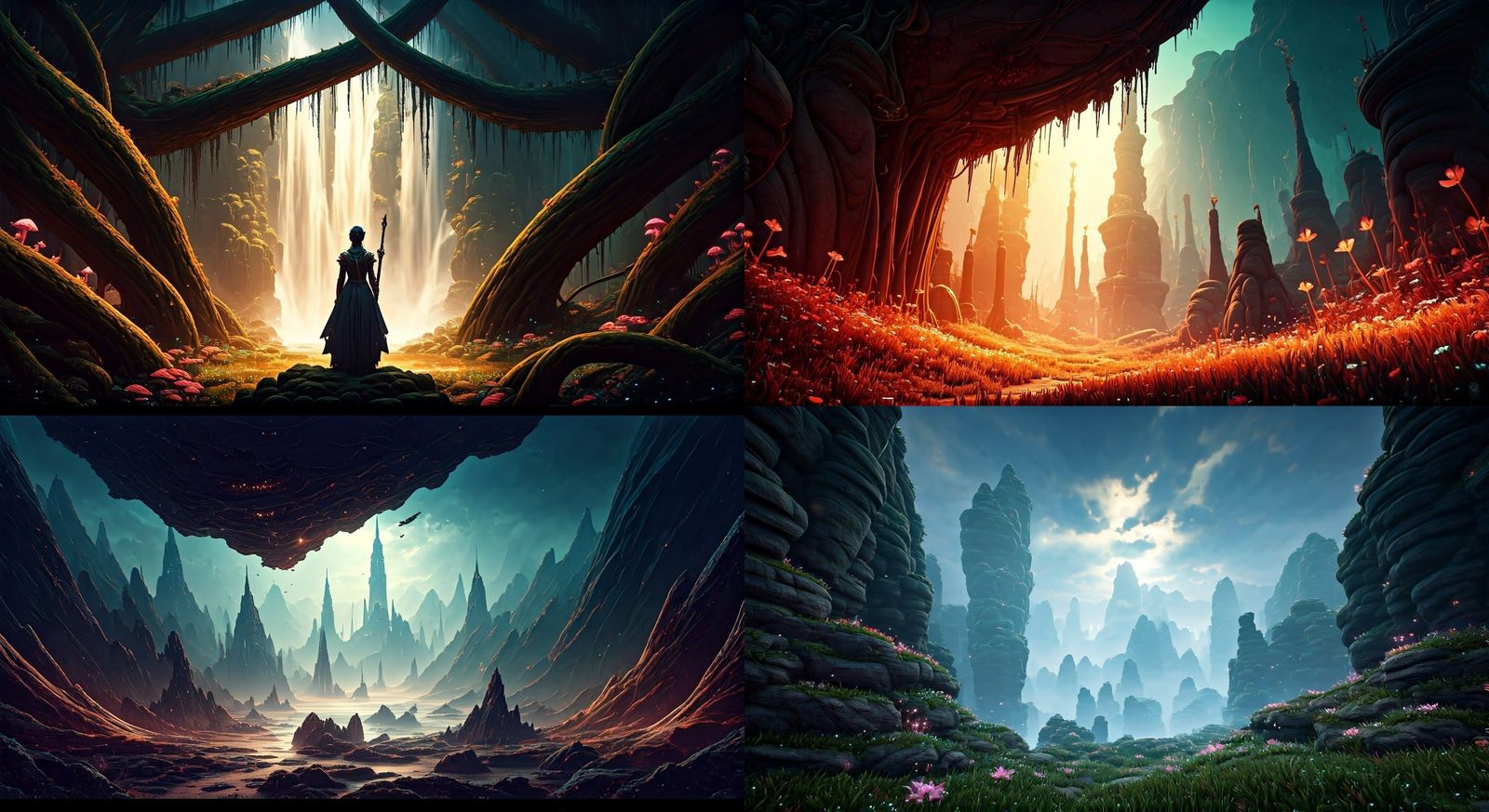 Ethereal Fantasy Realm in Deep Colorful Splendor