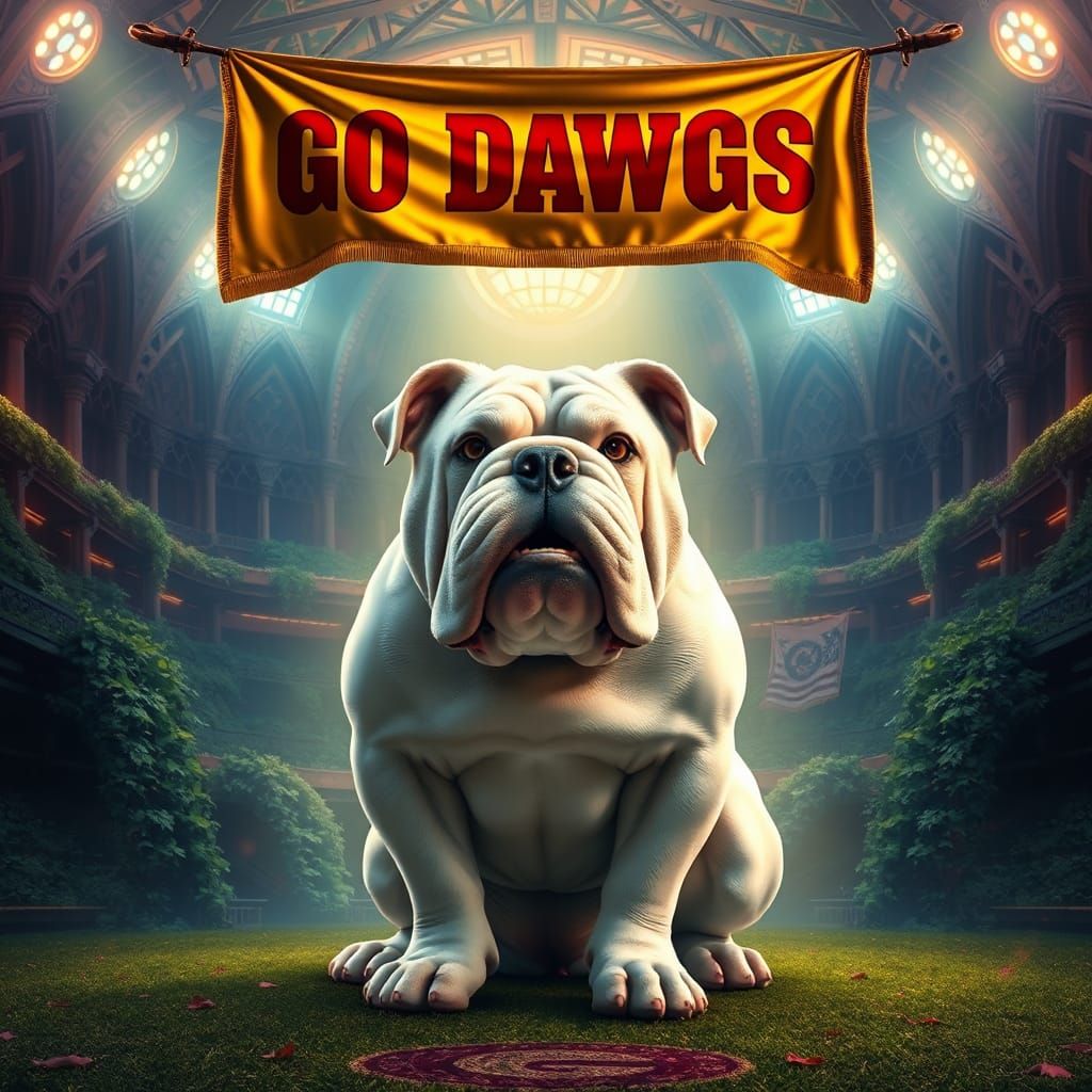 Georgia Bulldogs Mascot in Mystical Stadium