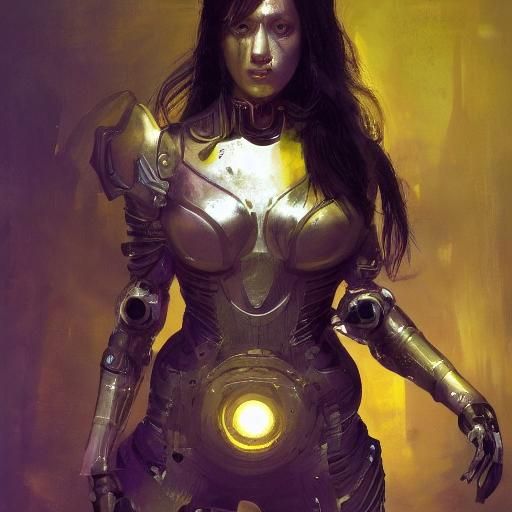 Hyperdetailed Robot Woman in Dark Fantasy Style