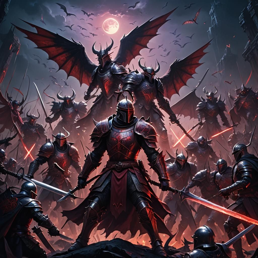 Winged Knights in Dark Fantasy Battle