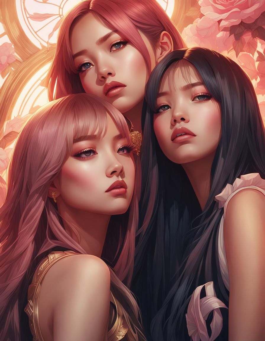 Blackpink Portrait in Art Nouveau Style