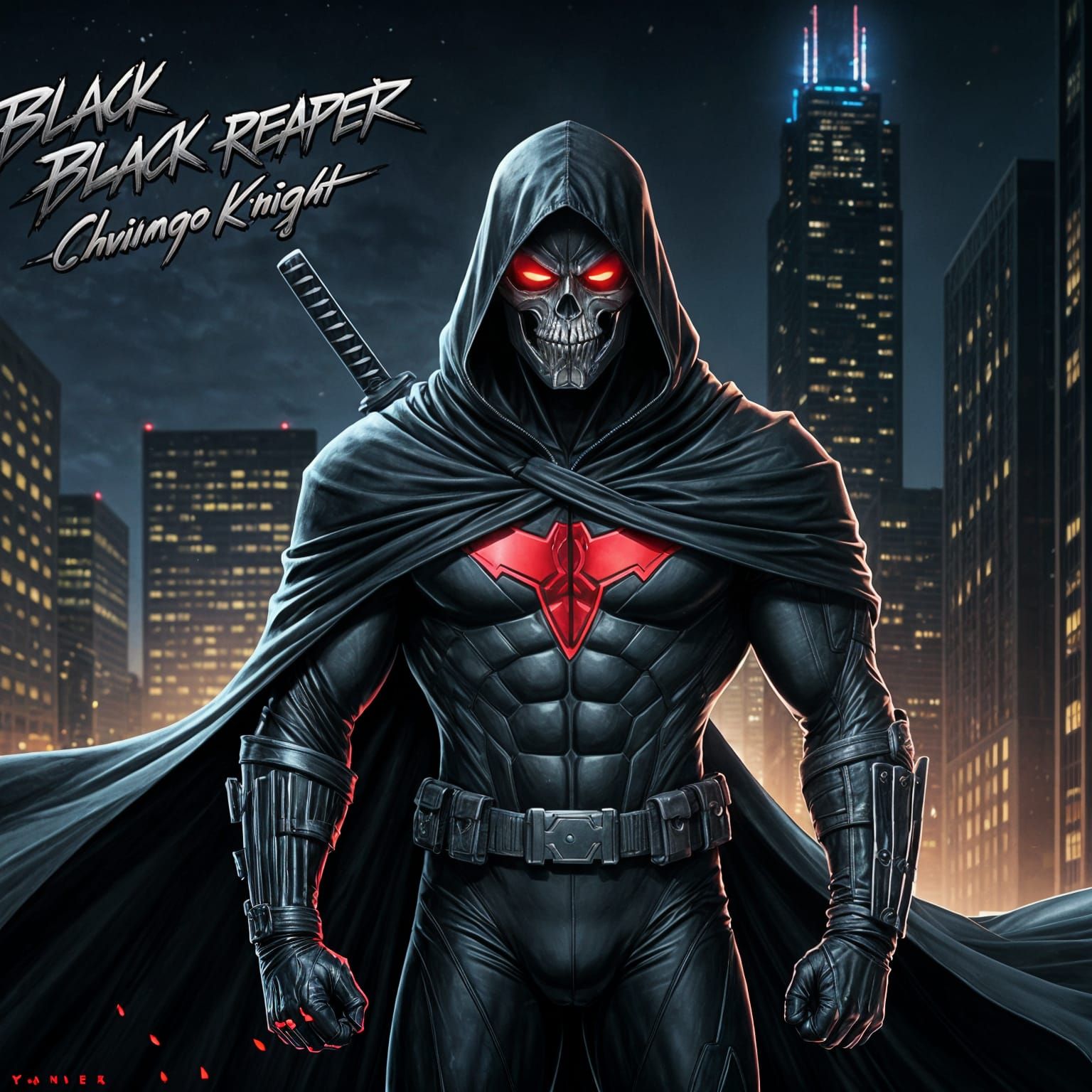 Vigilante Superhero in Chicago: Comic Book Art