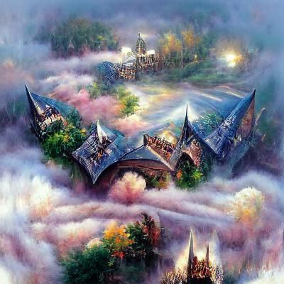 Ethereal Fantasy Hogwarts in Mist