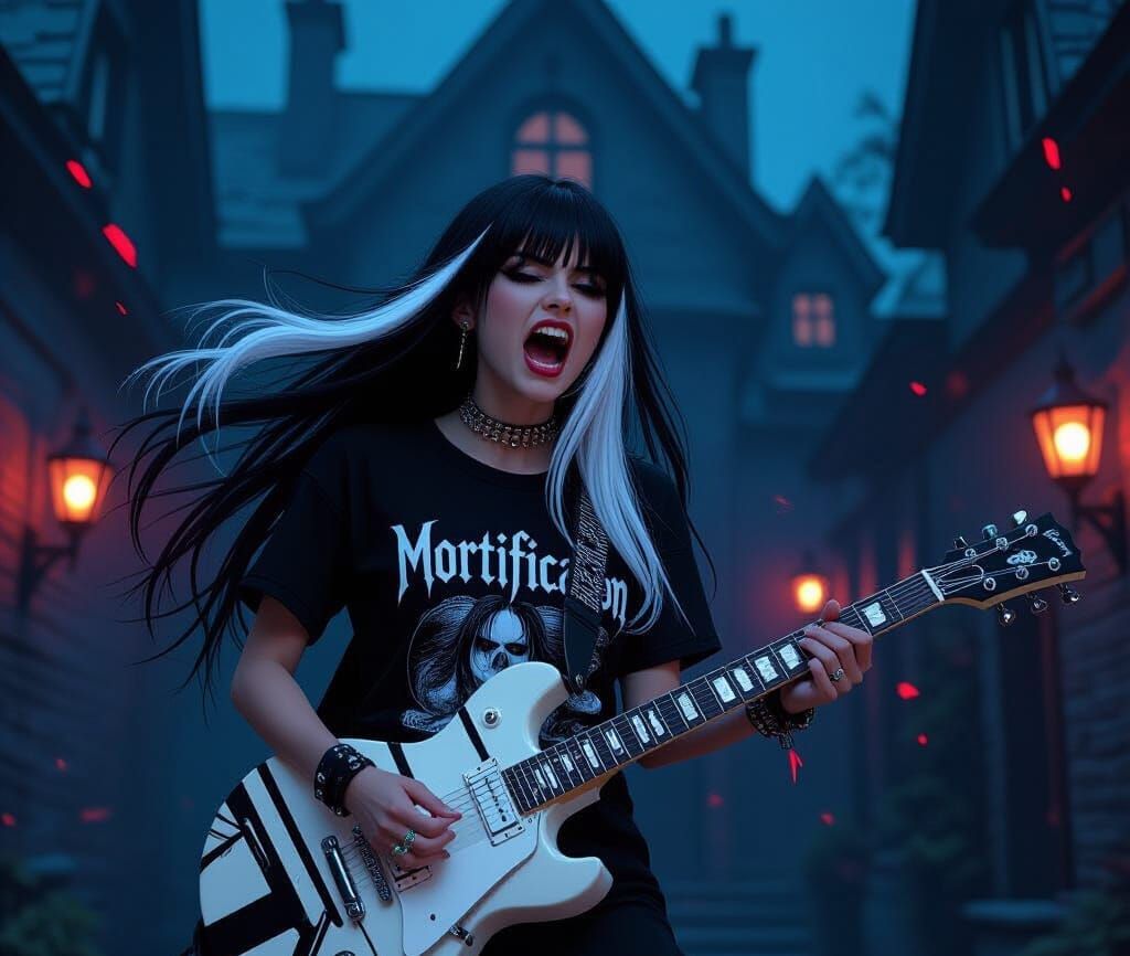 Emo Girl in Gothic Horror Scene