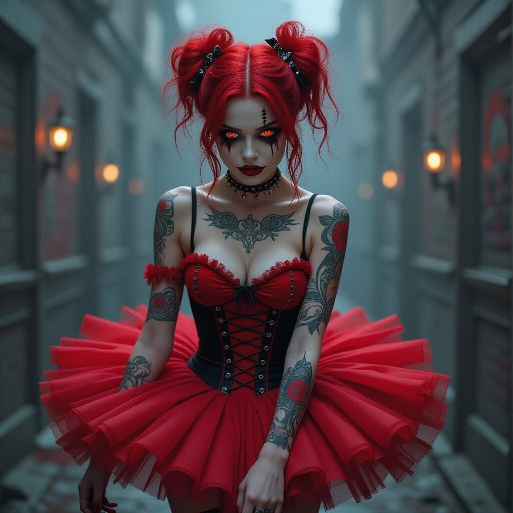 Gothic Zombie Ballerina in Photorealistic Style