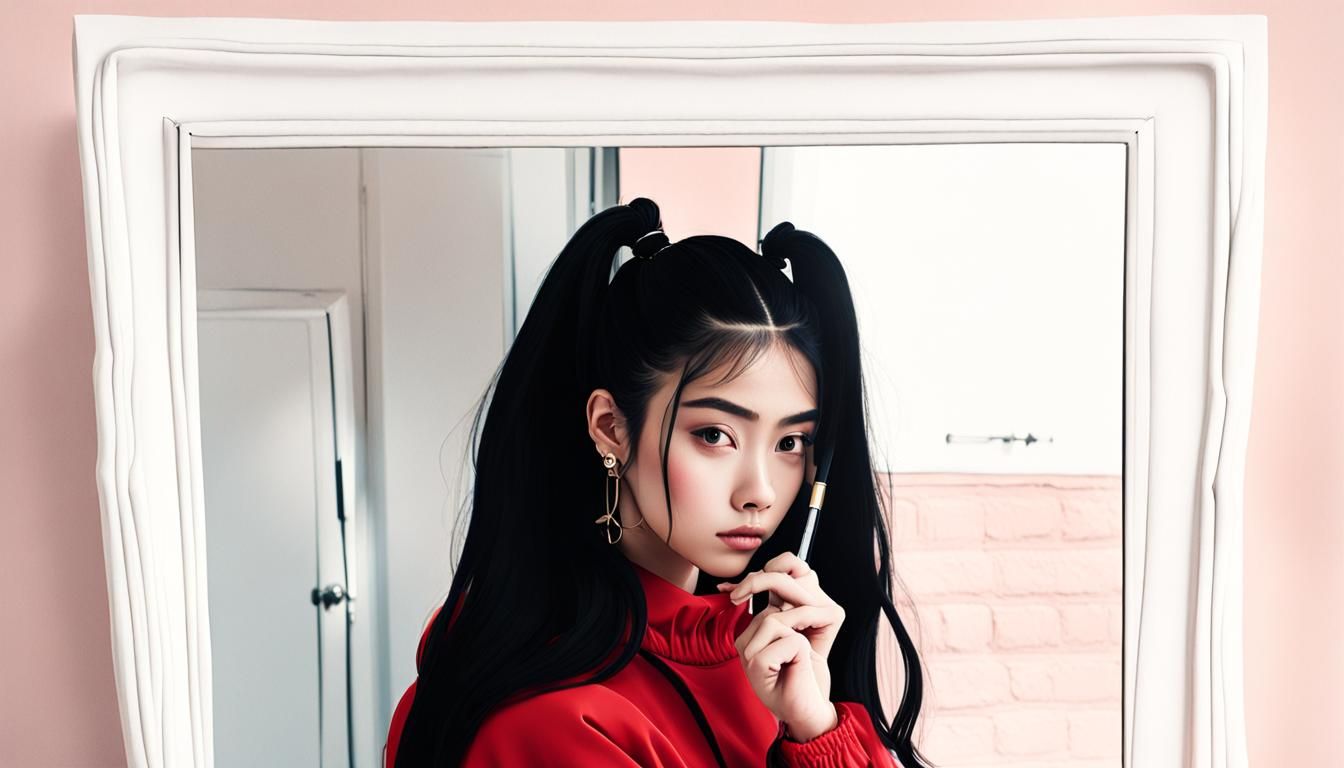 Charismatic Latina Influencer with iPhone in Natural Light