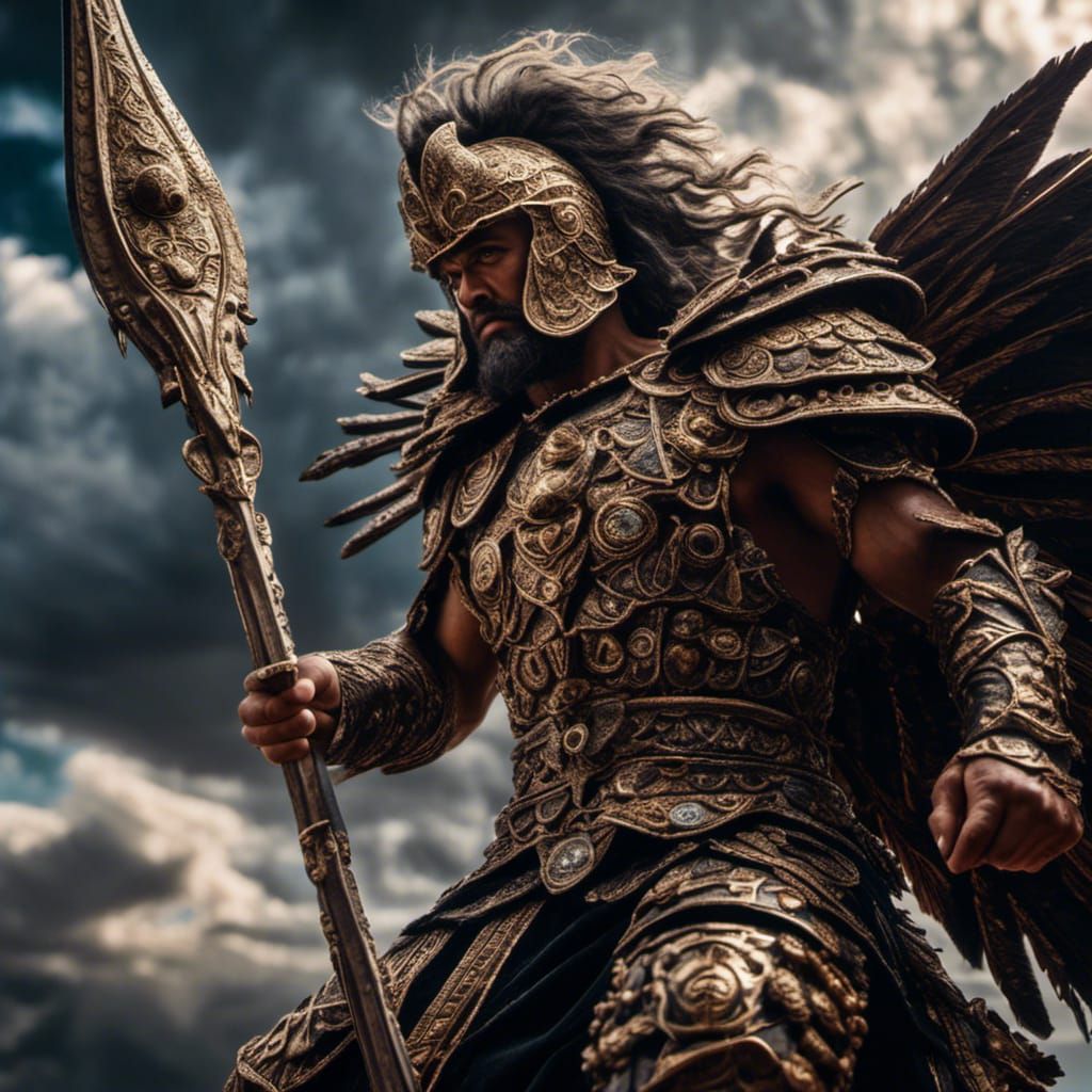 Hercules Portrait in Golden Armor: Digital Matte Painting