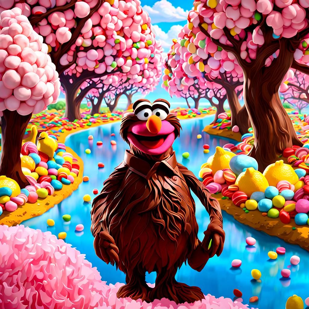 Candy River and Muppet in a Whimsical World