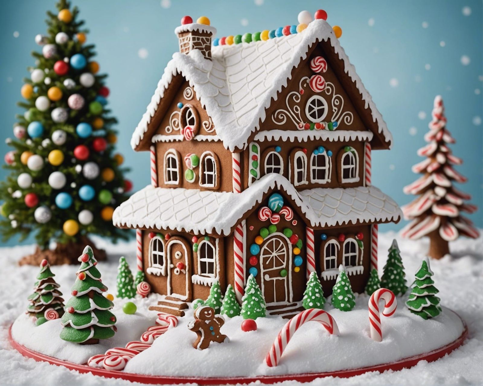 Gingerbread House in Winter Wonderland