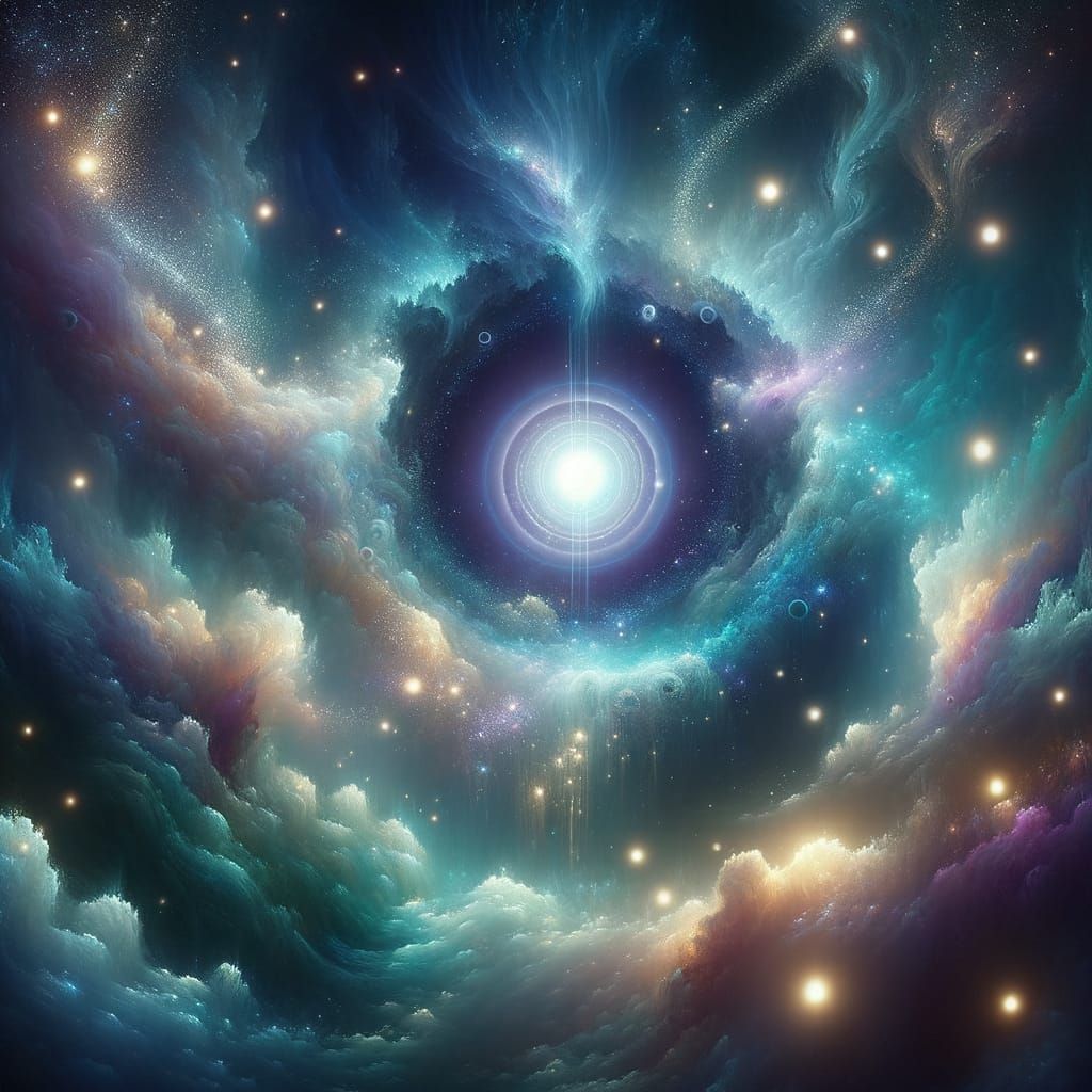 Cosmic Portal in Turquoise, Indigo and Violet