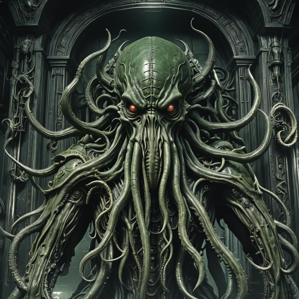 Cthulhu in Biomechanical H.R. Giger Style